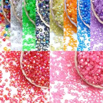 Изысканное 300 шт., 4 мм тканое кольцо, прозрачный браслет, бриллиантовые бусины, акриловые остроконечные бусины, ожерелье 4 мм, новый материал, свободные бусины, ручные аксессуары оранжевый