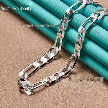 Изысканное 8-миллиметровое ожерелье из трех цепочек для женщин - West Lake Silver Jewelry MN223-45cm