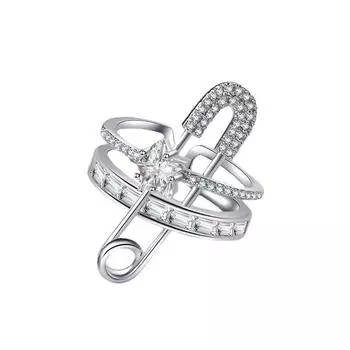 Изысканное блестящее хрустальное кольцо-звезда, открытое кольцо, модное сверкающее кольцо на указательный палец, двухслойное кольцо для женщин, девушек, праздничные украшения, подарки алмаз