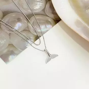 Изысканное двухслойное ожерелье «рыбий хвост» для женщин из числа меньшинств, дизайн Sense Summer Ocean, новая универсальная цепочка на шею