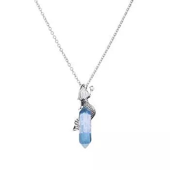 Изысканное хрустальное ожерелье с подвеской в виде русалки, регулируемая цепочка, универсальная цепочка для ключицы, модный аксессуар для женщин 4