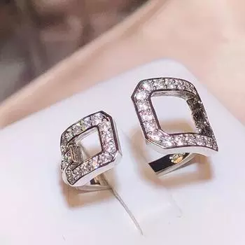 Изысканное кольцо для женщин, стильное квадратное геометрическое регулируемое кольцо с цирконом, новые ювелирные изделия, обручальное кольцо невесты, высококачественное кольцо с квадратным цирконом Resizable белый