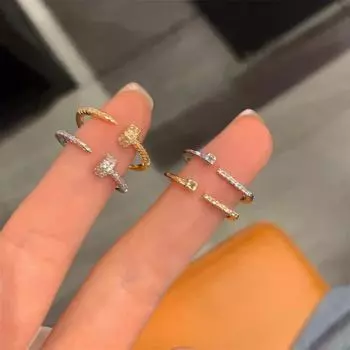 Изысканное кольцо с цирконием: Роскошная мода, универсальная для любого случая золотой