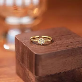 Изысканное кольцо с цветком из супер-флеш-циркония, женское, легкое, роскошное, дизайн, темпераментное, регулируемое, с бриллиантами