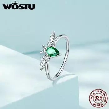 Изысканное кольцо WOSTU из стерлингового серебра 925 пробы и платинового золота с накладкой из стерлингового серебра с яркими линиями пчелиных крыльев 6
