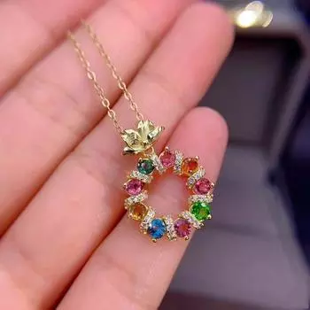 Изысканное красочное ожерелье с подвеской в виде круга для женщин и мам в подарок, аксессуары для повседневной носки разноцветный