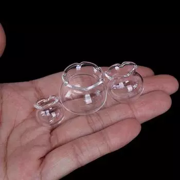 Изысканное мастерство, милый, простой в использовании, самодельный миниатюрный прозрачный стеклянный аквариум L(25mm)