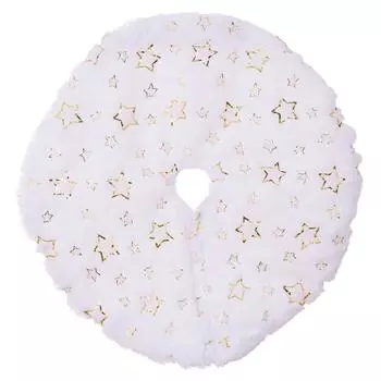 Изысканное мини-украшение для рождественской елки с гламурными золотыми и серебряными юбками-звездами для праздничных моментов Gold Star Skirt