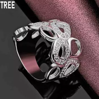 Изысканное модное кольцо с подвеской в виде сердца из стерлингового серебра 925 пробы и циркония AAA 7#