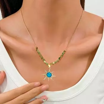 Изысканное модное ожерелье с восемью звездами из синего циркона, креативные романтические украшения для женщин и девочек, подарки на праздник и вечеринку