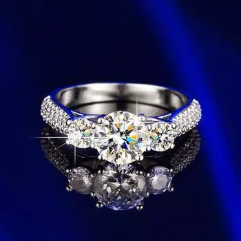 Изысканное модное женское кольцо с имитацией муассанита, бриллиантовое кольцо в один карат в форме сердец и стрел для женщин 10