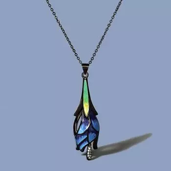 Изысканное ожерелье цвета мечты синего лотоса для женщин, элегантное женское ожерелье в этническом стиле с эмалью ручной работы, женские ювелирные изделия, очаровательное ожерелье синий