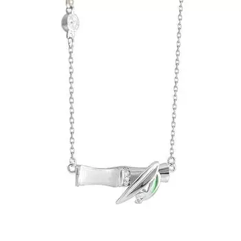 Изысканное ожерелье из белого нефрита, листьев бамбука и бамбуковых узлов, женский китайский стиль, элегантная элегантность, цепочка на ключицу