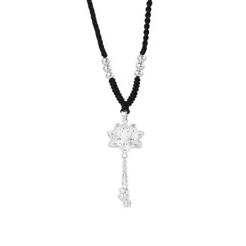 Изысканное ожерелье из черной веревки «Лотос» для женщин, великолепное и современное, новая цепочка на ключицу в китайском стиле