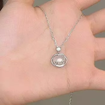 Изысканное ожерелье из чистого серебра S999 с замком безопасности, простая нишевая цепочка для ключицы, элегантное ожерелье с высоким чувством