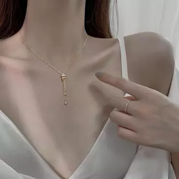 Изысканное ожерелье, Легкая роскошь, Нишевый дизайн, Ожерелье с кисточками, Цепочка на ключицу, Новогодняя коллекция