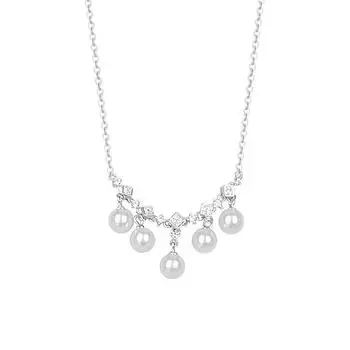 Изысканное ожерелье с кисточками из циркония и жемчуга для женщин, легкая роскошь и элегантность высокого класса, цепочка на ключицу