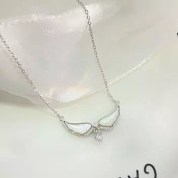 Изысканное ожерелье с крыльями из ракушки из циркония, легкая роскошь, элитный, нишевый дизайн, новый стиль