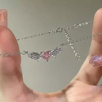 Изысканное ожерелье с крыльями в форме сердца, модное милое ожерелье для женщин и девочек, легкое роскошное ожерелье, ювелирные изделия для вечеринок, аксессуары, подарки A1