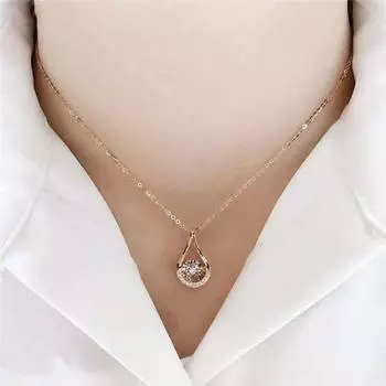 Изысканное ожерелье с подвеской в форме капли для женщин с ослепительными крошечными круглыми кубическими цирконами, ювелирные аксессуары 45cm