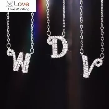 Изысканное ожерелье с подвеской в виде буквы AZ для женщин с ярким кубическим цирконием, элегантный подарок на день рождения