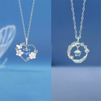 Изысканное ожерелье с подвеской в виде цветка и сердца для женщин, цепочка с цирконием для ключицы, ювелирные изделия для свадебной вечеринки