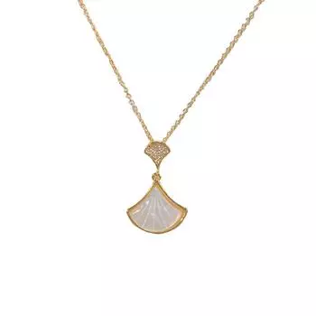 Изысканное ожерелье-веер из перламутра высокого класса - Универсальный роскошный аксессуар-цепь-чокер