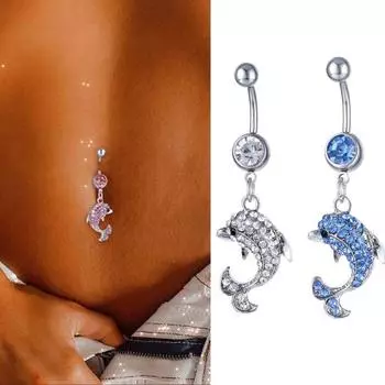 Изысканное платье для пирсинга пупка унисекс светло-синий