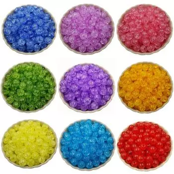 Изысканное потрескивающее ожерелье, браслет, кулон, 20 шт., 8 мм, оптовая продажа, DIY ювелирные аксессуары, свободные бусины, акриловые бусины-разделители, ручные аксессуары