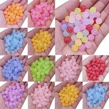 Изысканное ремесло тыквы DIY 9 мм ожерелье браслет 20 шт. Прокладка ярких цветов акриловые ювелирные изделия Изготовление матовых свободных бусин ручные аксессуары зелёный