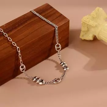 Бренд Mihmily - винтажное колье со свиным носом, винтажные нишевые модные аксессуары серый