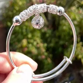 Изысканное серебро 925 пробы, полые колокольчики, шариковые браслеты, регулируемые браслеты для женщин, модные праздничные подарки, вечерние, свадебные украшения