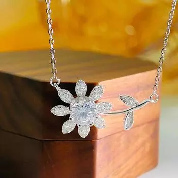 Изысканное сверкающее бриллиантовое цветочное ожерелье для женщин, легкая роскошь, высокое качество, дизайн в деревенском стиле и шейный платок