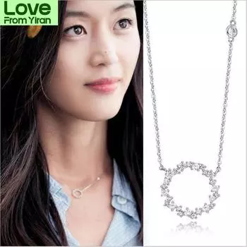 Изысканное ювелирное изделие из стерлингового серебра 925 пробы, рождественский круг, легенда синего моря, женские подвески, ожерелья N236