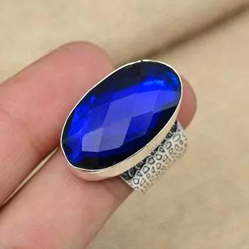 Изысканное ювелирное изделие ручной работы с синим сапфиром, созданный в лаборатории драгоценный камень, обручальное кольцо любого размера 4 синий