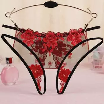 Изысканное вышитое сетчатое нижнее белье с открытой промежностью для девочек и женщин 255 One Size