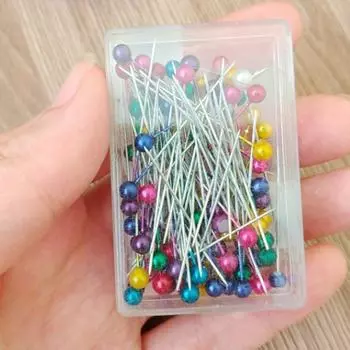 Изысканные 100 шт./200 шт./лот, популярные булавки для шитья, платье, ремесло, жемчужная головка, красочные свадебные корсажи, сделай сам, флористы, швейные булавки, ручные аксессуары 100PC
