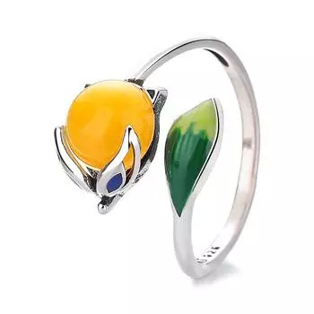 Изысканные эмалированные кольца с лисой, женское индивидуальное ретро-тикающее кольцо с сенсорным дизайном, нишевое мастерство изготовления