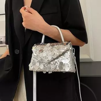 Изысканные блестки, модная сумка, новая женская универсальная сумка через плечо в западном стиле, благородная и элегантная, легкая роскошь, женская сумка с диагональным крестом