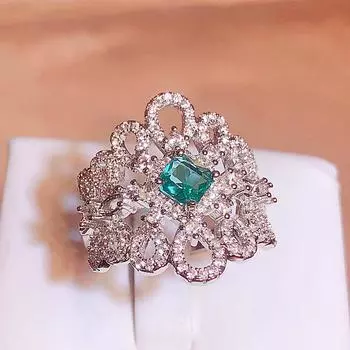 Изысканные большие блестящие кольца для женщин, модные свадебные украшения, подарки на Рождество, Хэллоуин, оптовая продажа ювелирных изделий, свадебные украшения, аксессуары для вечеринок 6 белый