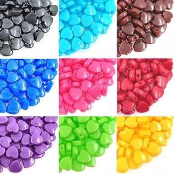 Изысканные бусины «сделай сам», принадлежности для ручной работы, ювелирные аксессуары для изготовления ювелирных изделий, акриловые разноцветные бусины с плоским сердцем, 50 шт., ручные аксессуары фиолетовый