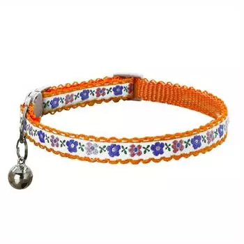Изысканные цветочные вышитые ошейники для кошек, регулируемые и прочные ошейники для домашних животных, товары для кошек, милый ошейник для кошек с колокольчиком, идеальный S