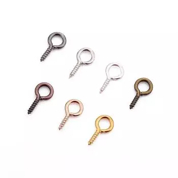 Изысканные фурнитура для браслета, винты с резьбой, мини-булавки для глаз, бусины, крючки с винтами, люверсы, высококачественные серьги «сделай сам», 200 шт./упак., жемчужные ручные аксессуары 4*8*1.2mm чёрный