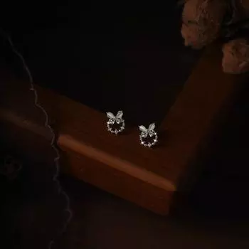 Изысканные и компактные серьги-бабочки с блестящим камнем кошачий глаз, женские серьги в нежном стиле