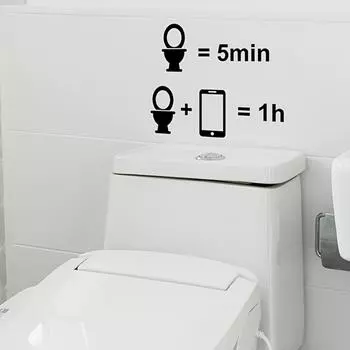 Изысканные и креативные наклейки с предупреждением о черном логотипе Наклейки на стены Наклейки на туалет Украшение ванной комнаты Наклейки на стены Самоклеящиеся наклейки чёрный