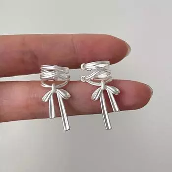 Изысканные и милые ленточные клипсы-бантики для ушей, женские, нишевый дизайн, высококачественные клипсы-косточки для ушей, легкие, роскошные, универсальные, новые серьги copper