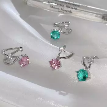 Изысканные и милые розовые циркониевые серьги-клипсы женские легкие роскошные высококачественные темпераментные серьги-клипсы для поездок на работу новые серьги copper