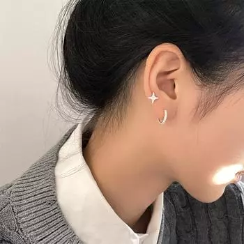 Изысканные и яркие серьги из циркония, женская мода, легкие роскошные серьги в форме креста и звезды, серебро 925 пробы, стиль, темперамент, мода 925 silver