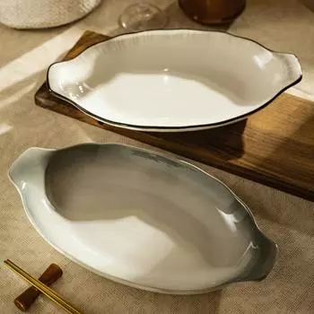 Изысканные керамические тарелки в современном стиле для элитного ресторана, большая тарелка для рыбы, домашняя тарелка для послеобеденного чая и фруктов, уникальная столовая посуда