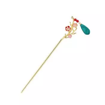 Изысканные китайские пучки волос Hanfu, маленькие бирюзовые туфли Wulan с капельной глазурью, украшенные металлическими мюлями в старинном стиле